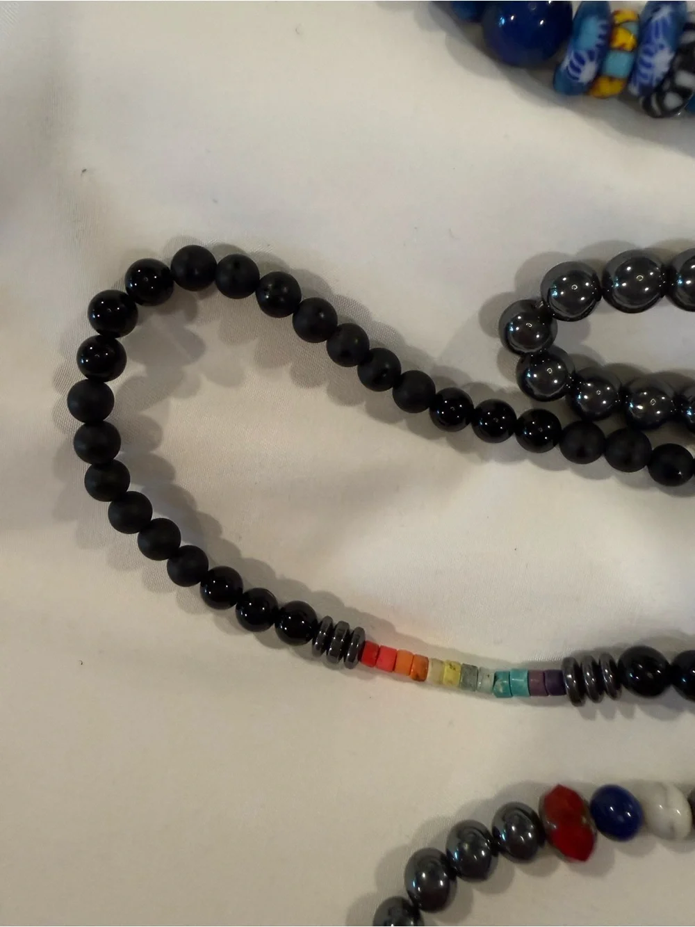 Men’s Luxury Artisan Beaded Bracelet Bundle | Hematite • Sterling Silver • Stone